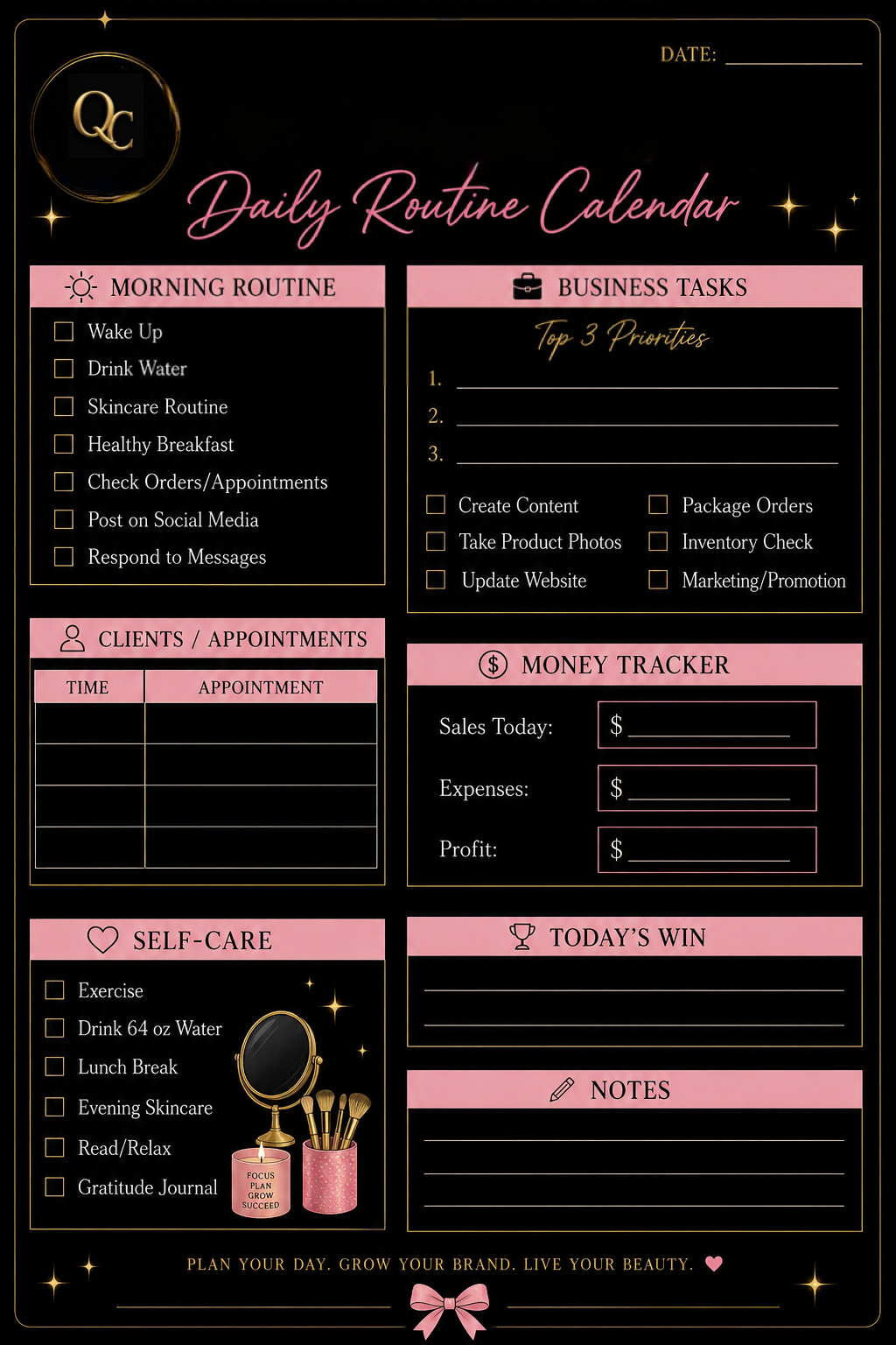 Daily Routine Calendar