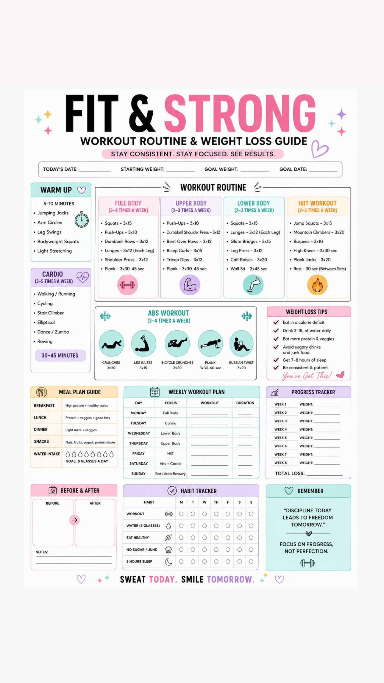 Workout Routine & Weight Lost Guide