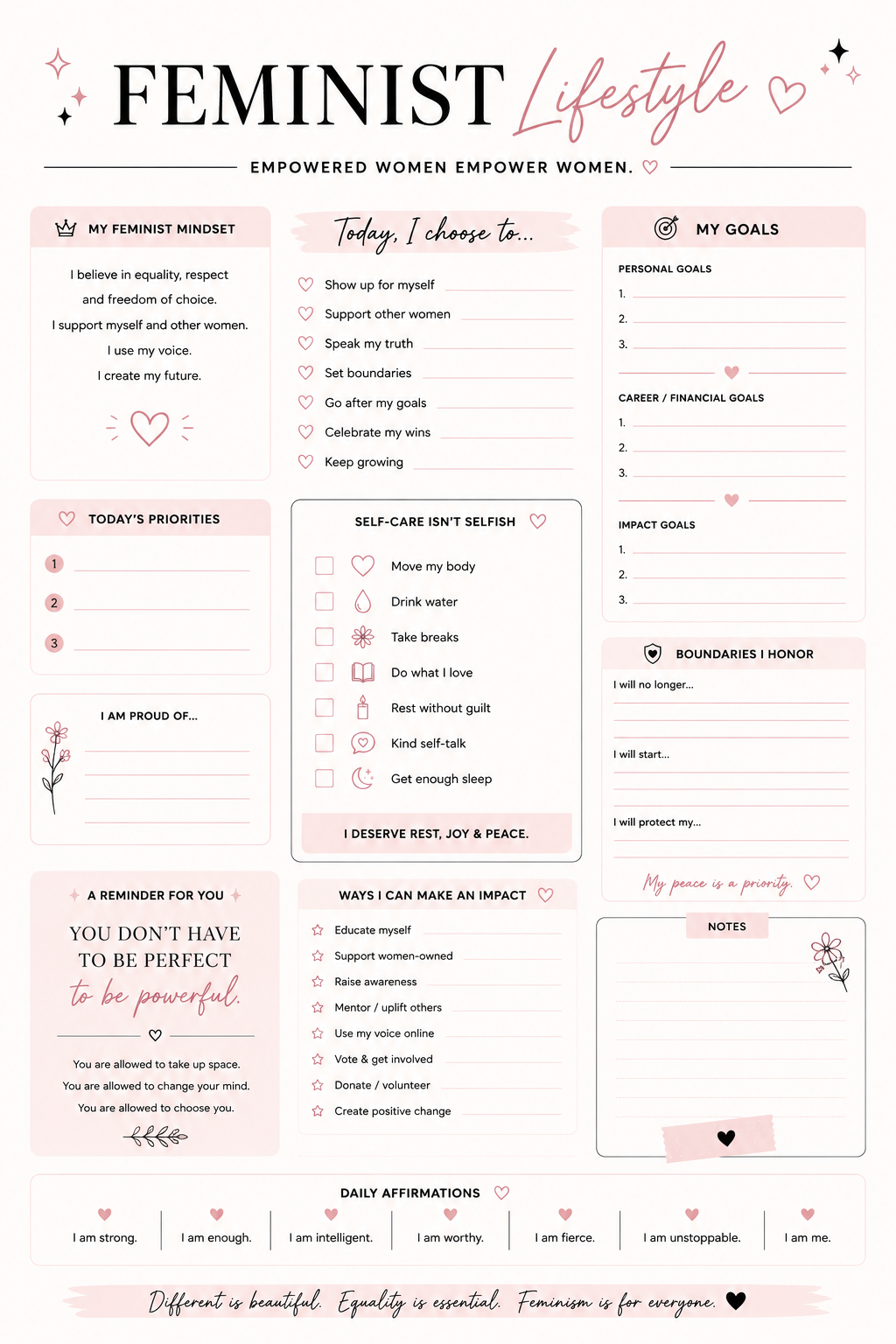 FEMINIST LIFESTYLE PLANNER