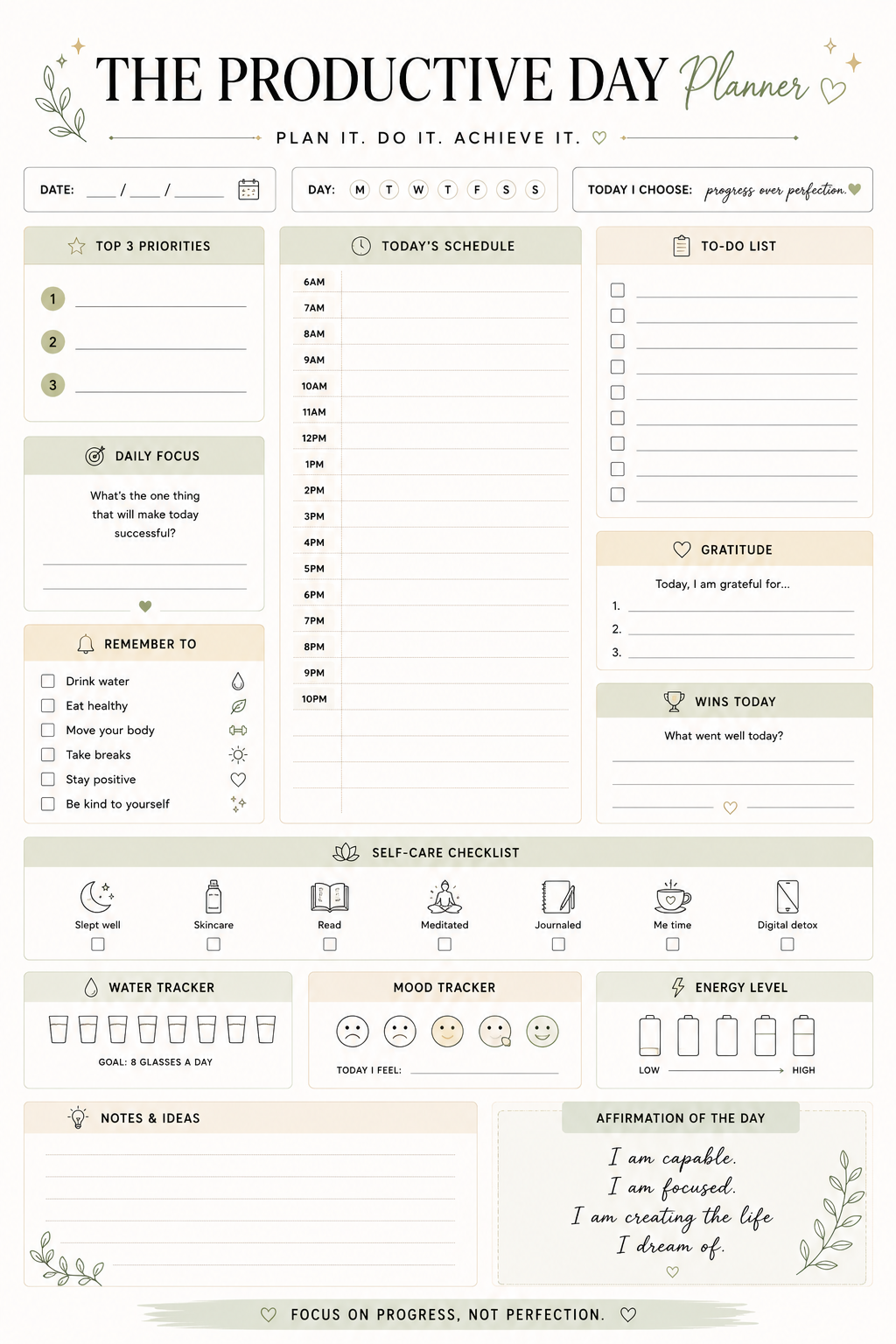 Productive Day Planner